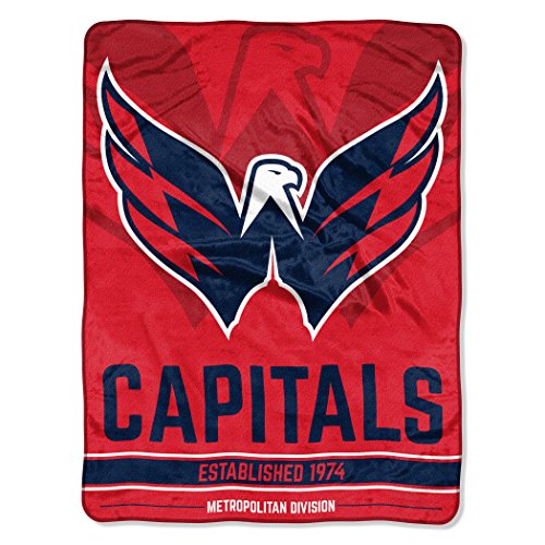 Northwest NHL Washington Capitals Unisex-Adult Micro Raschel Throw Blanket, 46" x 60", Break Away
