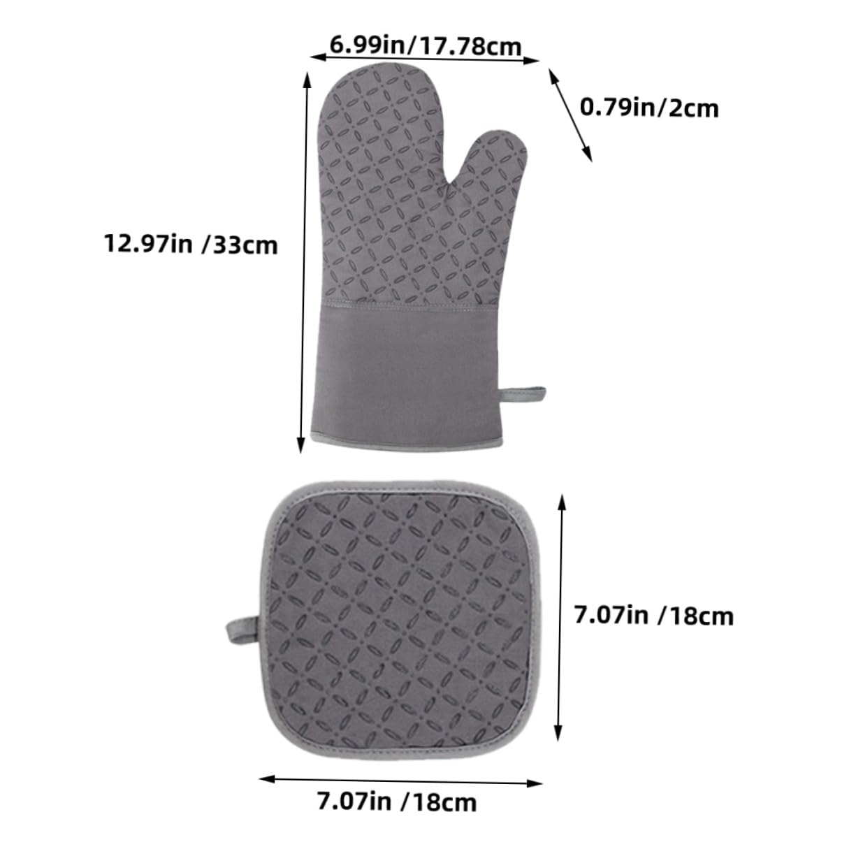 Ofenhandschuhe Hitzebeständig und Topflappen Wärmeisolierende Küchenhandschuhe aus Silikon rutschfeste Kochutensilien