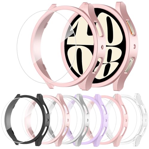 DNNBAO [6+6] Pack for Samsung Galaxy Watch 6 Screen Protector Case 44mm