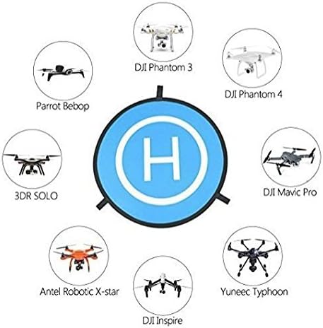 Balvau Drone Landing Pad 75cm x 75 cm Quick folding with carry case, Use for small UAV, Orange/Blue for High or Low level lighting
