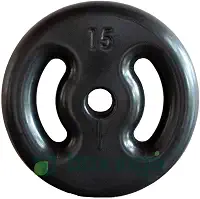 Anilha Emborrachada 15 Kg - Preta