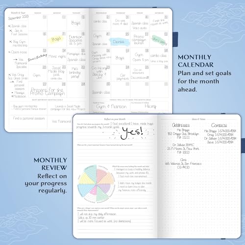 Image of Legend Planner Undated, Weekly & Daily Goal Journal, A5 Mystic Blue