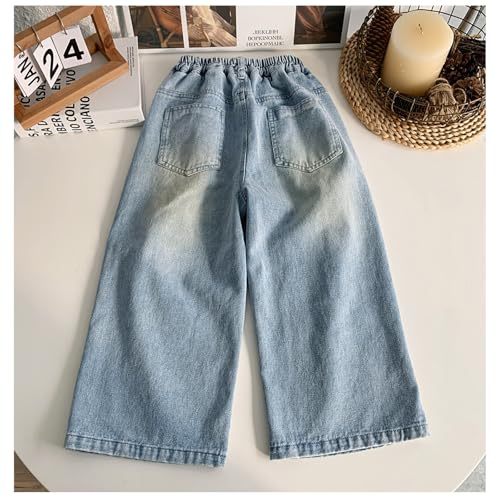 Boys Casual Straight Leg Denim Pants Elastic Waist Ripped Jeans for Everyday Wear Comfortable Outdoor Trousers3