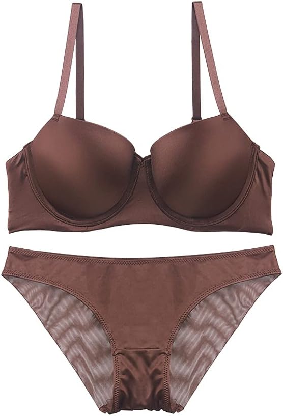 Sexy Seamless Bra and Panties Set Lingerie Solid Push Up Underwear Women Underwired