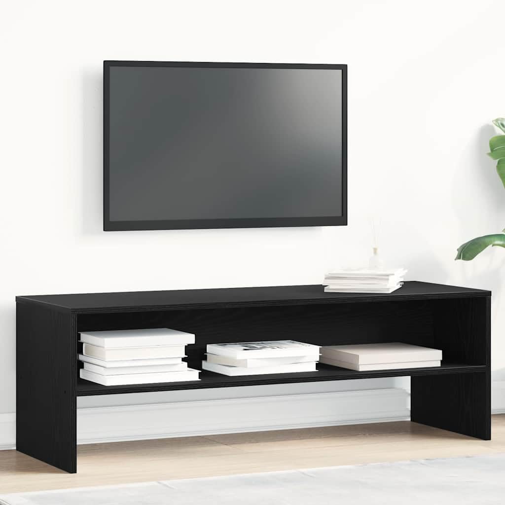 vidaXL Mueble de TV Madera de ingeniería Negro Roble 120x40x40cm