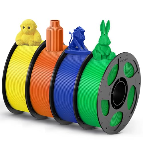 ANYCUBIC PETG Filament 1.75mm Bundle, 3D Printer Filament, Dimensional Accuracy +/- 0.02mm, Exceptional Toughness, 1KG Reusable Spool, 4KG Blue+Green+Orange+Yellow