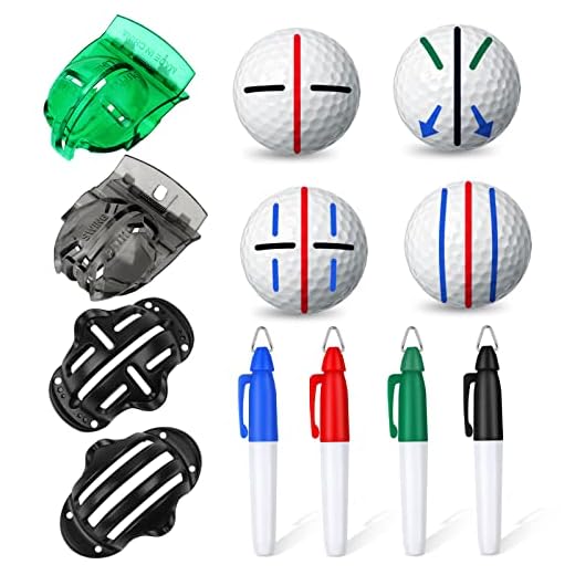 8 Pack Golf Ball Marker Liner Drawing Marker, 4 Golf Ball Marker Stencil and 4 Color Golf Ball Markers, Golf Ball Line Marker Tool, Golf Ball Alignment Marking Tool for The Golfer