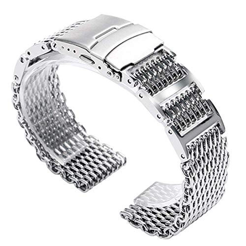 Bracelet de montre acier inoxydable argent 22mm robuste et élégant pour homme