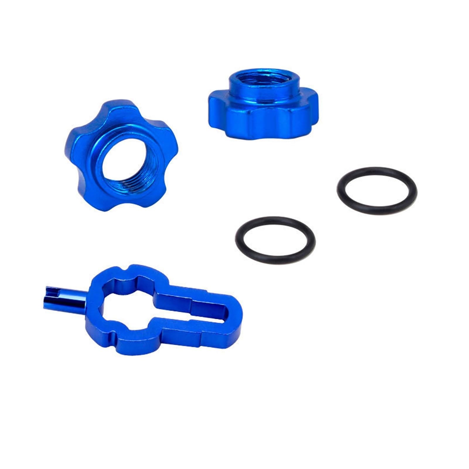 Dymkie Blue Set Bicycle Tubeless Conversion Nut Adapter Rim With Installation Wrench(Blue Set)