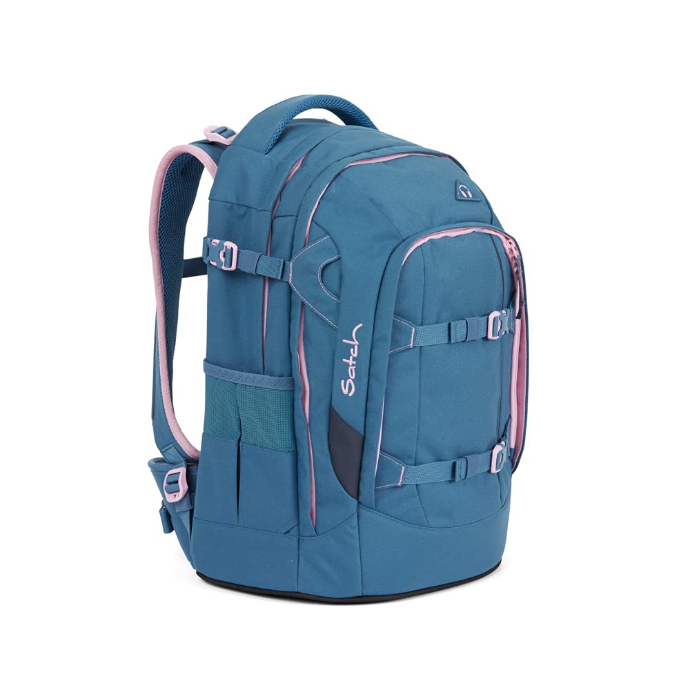 satch pack Schulrucksack - ergonomisch, 30 Liter, Organisationstalent, Deep Rose - Hellblau
