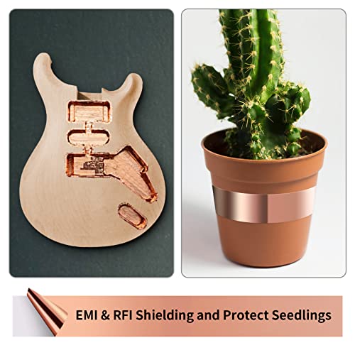 Kirecoo Copper Tape, Copper Foil Tape (2inch X 33 FT) with Conductive Adhesive for Guitar, EMI Shielding, Crafts, Electrical Repairs and Grounding