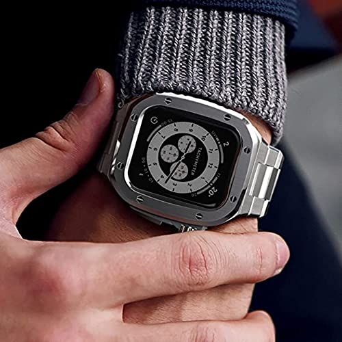 Évitez les rayures sur Apple Watch avec le bracelet de protection en métal et étui acier 44-45mm