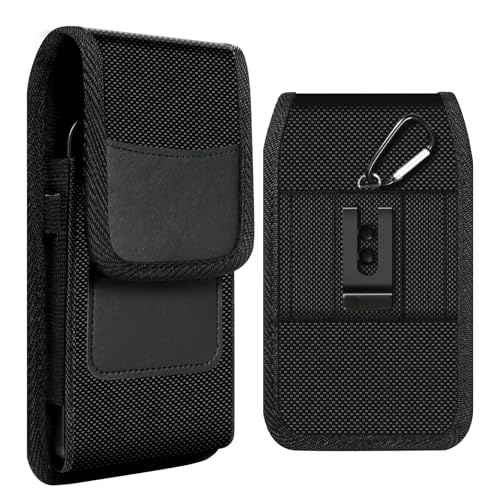 VINATO Pochette Ceinture Homme, Étuis de Ceinture pour Téléphones Portables avec Mousqueton, Pochette Téléphone Portable Verticale Anti-Choc pour...