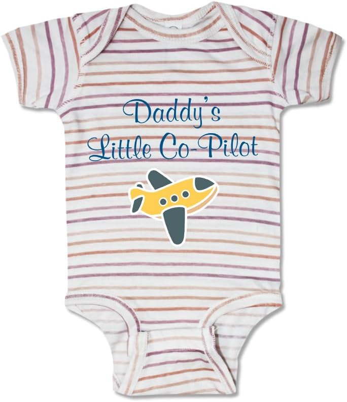 Cute Rascals Custom Baby Bodysuit Daddy's Little Co-Pilot Dad Father's Day Western Funny Cotton