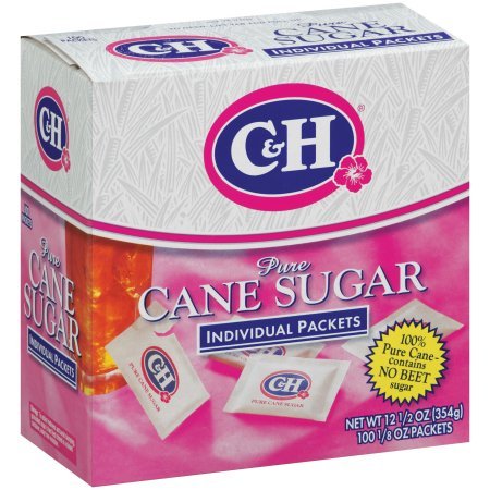 C&HCane Sugar, Sugar Packets, 12.5oz Box (Pack of 4)