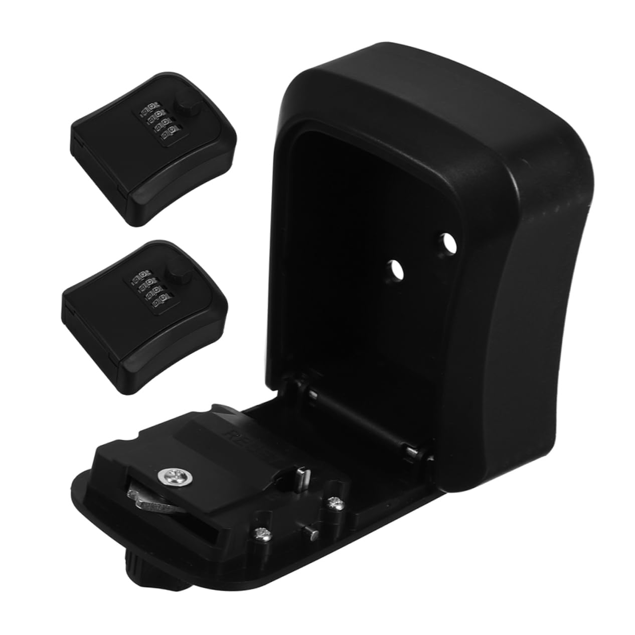 Operitacx 2 Juegos Cuadro De Clave De Contraseña Cerradura De Combinación Candado Metro Caja De Seguridad con Código Caja De Seguridad Portátil Llavero para Exterior Abs Black 3 Piezas * 2