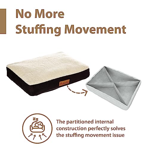 Ellie-Bo Ersatzbezug für Hundebett mit Wildleder und Schaffell, Gr. M, 71 x 48 cm, schwarz