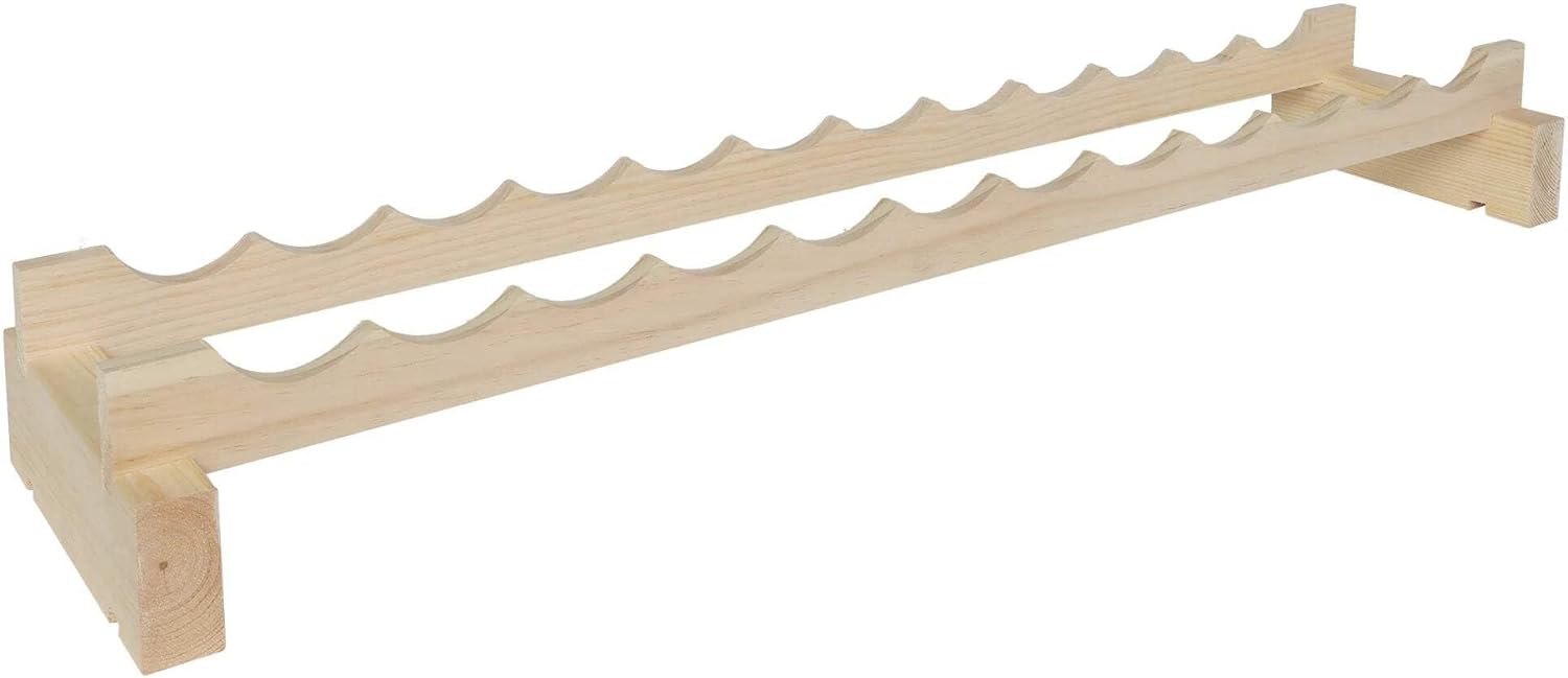 12 Bottle Wide Wine Rack Dark Stain