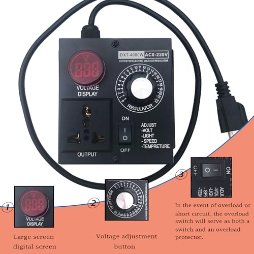 Generic AC MOTOR SPEED CONTROLLER Ac Variable Speed Controller, 120V~220V 15A 4000W, Variable Speed Controller & Fan Speed Controller With Rheostat,Variable Voltage Regulator Router thumb #4