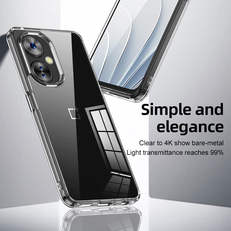 Image of IQShield EvoClear Back Cover Case for Oneplus Nord CE 3 Shockproof Bumper Protective Covers Cases, Anti-Scratch Hard PC, for Women, Men - Clear