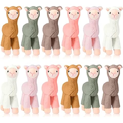 Aoriher 12 Pcs Mini Llama Stuffed Animals 7.87 Inch Alpaca Plush Dolls Cute Keychains Llama Party Favors for Boys and Girls Birthday Christmas Baby Shower Party Supplies Decorations Gift Bag Fillers Cover