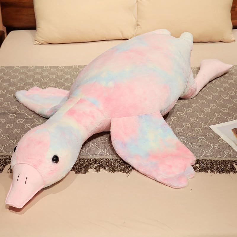 Zinsale 50-160CM Huge Goose Plush Toys Big Duck Doll Soft Stuffed Animal Sleeping Pillow Cushion for Kids and Girls (Pink Goose, 90CM)