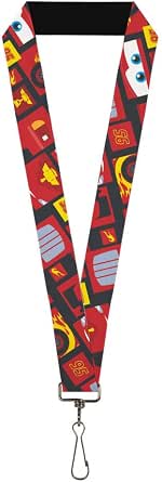 Cordón Para Llaves De Coches Lightning McQueen (Cars 3) - Con Hebilla De Acero Inoxidable - Ancho 2.5 Cm