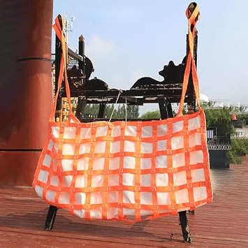 Safety Cargo Lifting Net Straps, Heavy Duty Lifting Cargo Net with Straps for Warehouse/Factory/Construction, Flat Nylon Sling Hoisting Net with 10cm Square Mesh3.5x3.5m - Load 3 ton