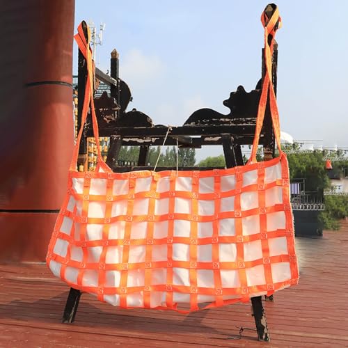 Safety Cargo Lifting Net Straps, Heavy Duty Lifting Cargo Net with Straps for Warehouse/Factory/Construction, Flat Nylon Sling Hoisting Net with 10cm Square Mesh(3.5x3.5m - Load 3 ton)