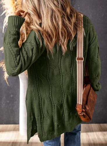 Image of SHEWIN Womens Open Front Long Sleeve Oversized Cardigan Sweaters Knit Coats with Pockrts