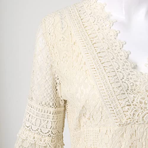 Robe manches évasées col en V pour masquer les imperfections - 3
