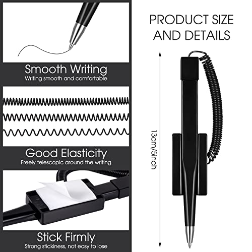 100 canetas de balcão seguras com suporte de corrente, canetas de mesa de recepção para casa, local