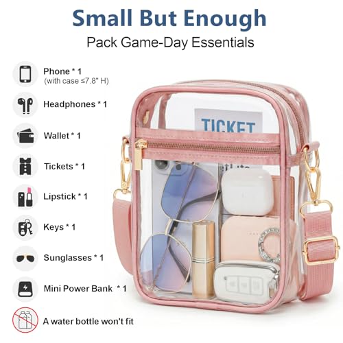 Image of PACKISM Clear Bag for Stadium Events - Clear Purses for Women Transparent Crossbody Messenger Bag for Concerts Game Day