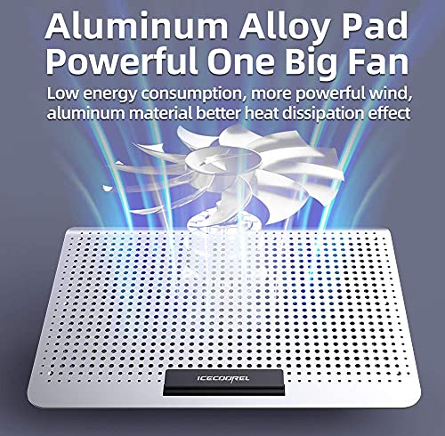 Proffisy Aluminum Laptop Cooling Pad with One Big Quiet Cooling Fan, Laptop Cooler Stand with 7 Height Adjustable, Notebook Cooler pad for Laptop... - Image 2