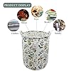 Mziart Collapsible Laundry Basket, Floral Printing Large Laundry Hamper for Baby Girls Kids Toys Clothes Organizer Foldable Storage Bin Waterproof Canvas Nursery Storage Basket with Handles (Green) #2