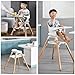 Komcot High Chair, 6 in 1 Wooden Convertible High Chairs for Babies and Toddlers, Booster Seat with Double Tray & Reversible Footrest Baby Highchair, 5-Point Harness Baby Feeding Chair, Beige