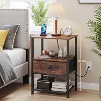 LOAKEKEL Nightstands Set of 2 with Charging Station, Side Tables Bedroom — image 3