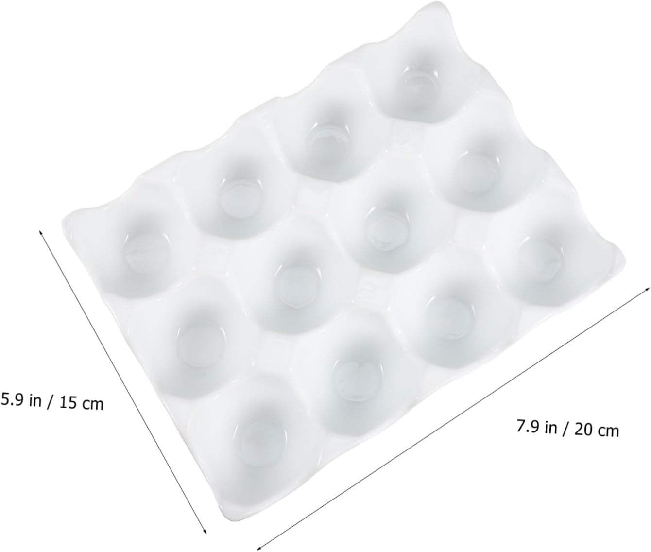 Freezer Egg Storage Holder Ceramic Egg Tray Durable Fresh Keeping Egg Box for Refrigerator Easy to Clean for Baking and Organizing Eggs White
