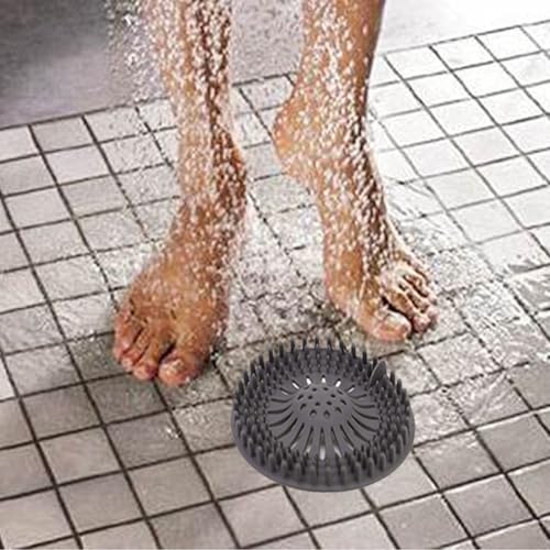 Shower Hair Drain Catcher, 2 Pack Hair Catcher Shower Drain Cover for Bathroom and Kitchen, Bathtub Drain Hair Catcher, Reusable Rubber Sink Strainer