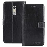 TienJueShi Schwarz Flip Book-Style Brief Leder Tasche Schutz Hulle Handy Hülle Abdeckung Fall Wallet Cover Etui Skin Fur TP-Link Neffos X1 Max 5.5 inch