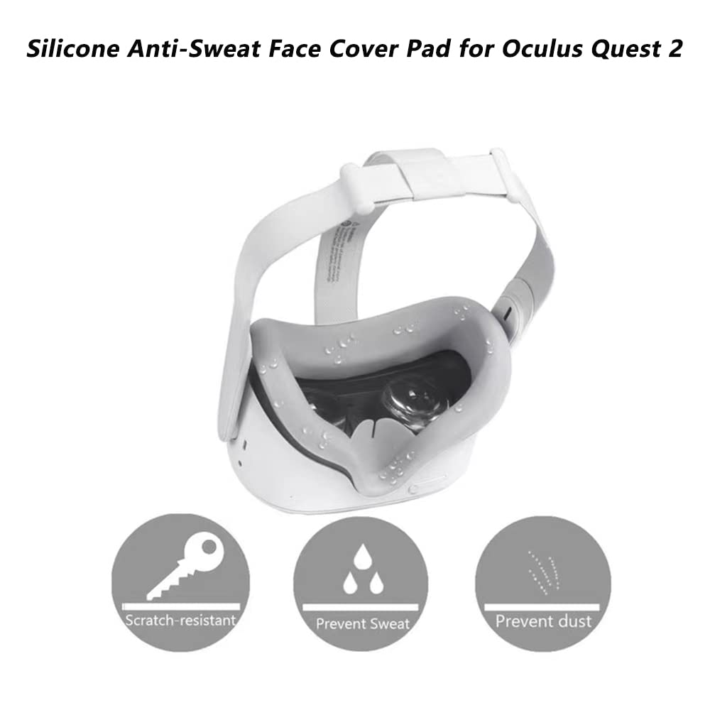 Máscara de silicona para Oculus Quest 2, cubierta facial de silicona para Oculus Quest 2 VR, antisudor, evita fugas de luz, almohadilla de ojos lavable