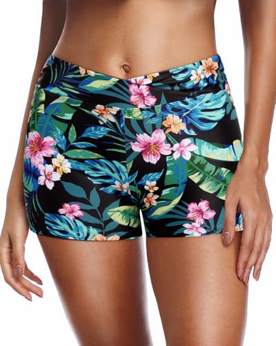 Image of Yonique Womens Swim Shorts Bathing Suits Bottoms Swimsuit Bottoms(Available in Plus)
