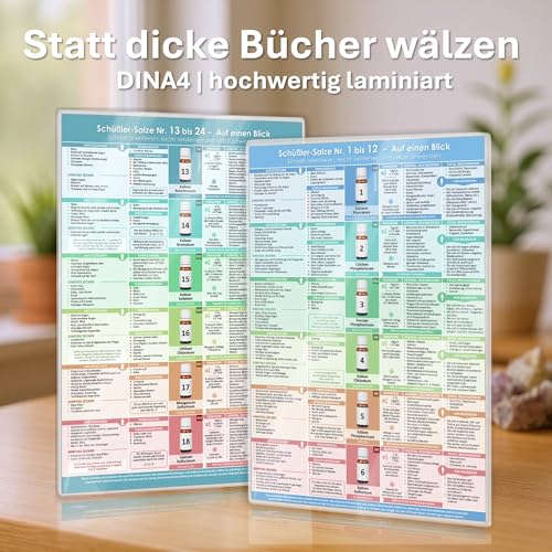 [5er Set] Der sanfte Naturheil-Kompass für Körper & Seele – mit allen 38 Bachblüten & 24 Schüßler-Salze: Behutsam körperlichen & seelischen ... & ... & Selbstanwender (DINA 4, laminiert)