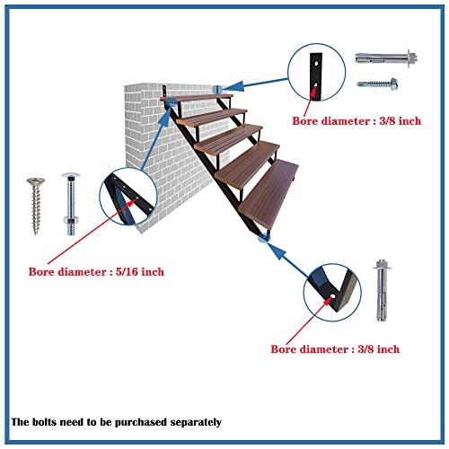 Image of MTB Black Steel Stair Riser with 1 /2 /3 /4 /5 /6 /7 Steps