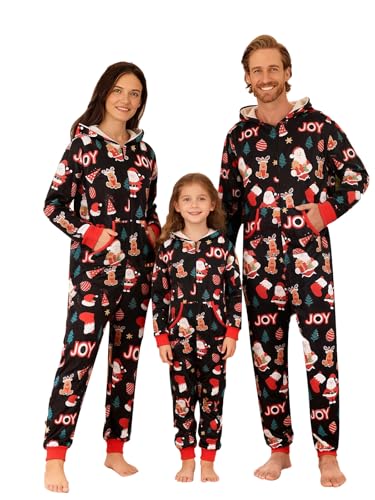 Christmas One Piece Pyjamas Family Matching Set for Women Men Kids Adults Couple Pjs Xmas Pajamas Holiday Jumpsuits Party Sleepwear Loungewear Autumn Winter Merry Christmas Cartoon Outfits 2025