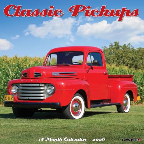 Willow Creek Press, Classic Pickups 2026 Wall Calendar, 12'' X 12'', 18-Month Calendar with Stapled Binding