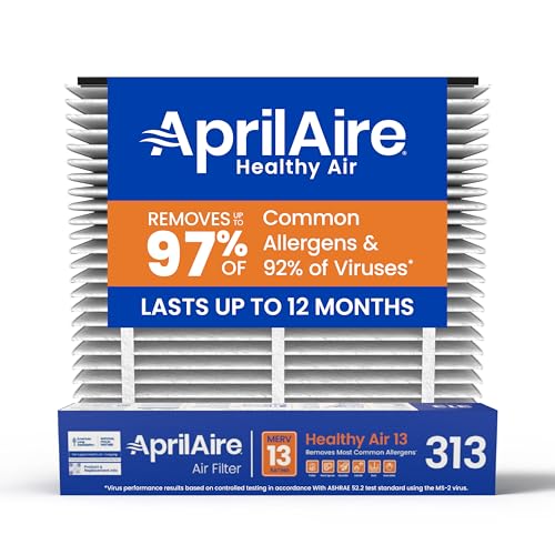 AprilAire 313 Replacement Filter for AprilAire Whole House Air Purifiers - MERV 13, Healthy Home Allergy, 20x20x4 Air Filter (Pack of 1)