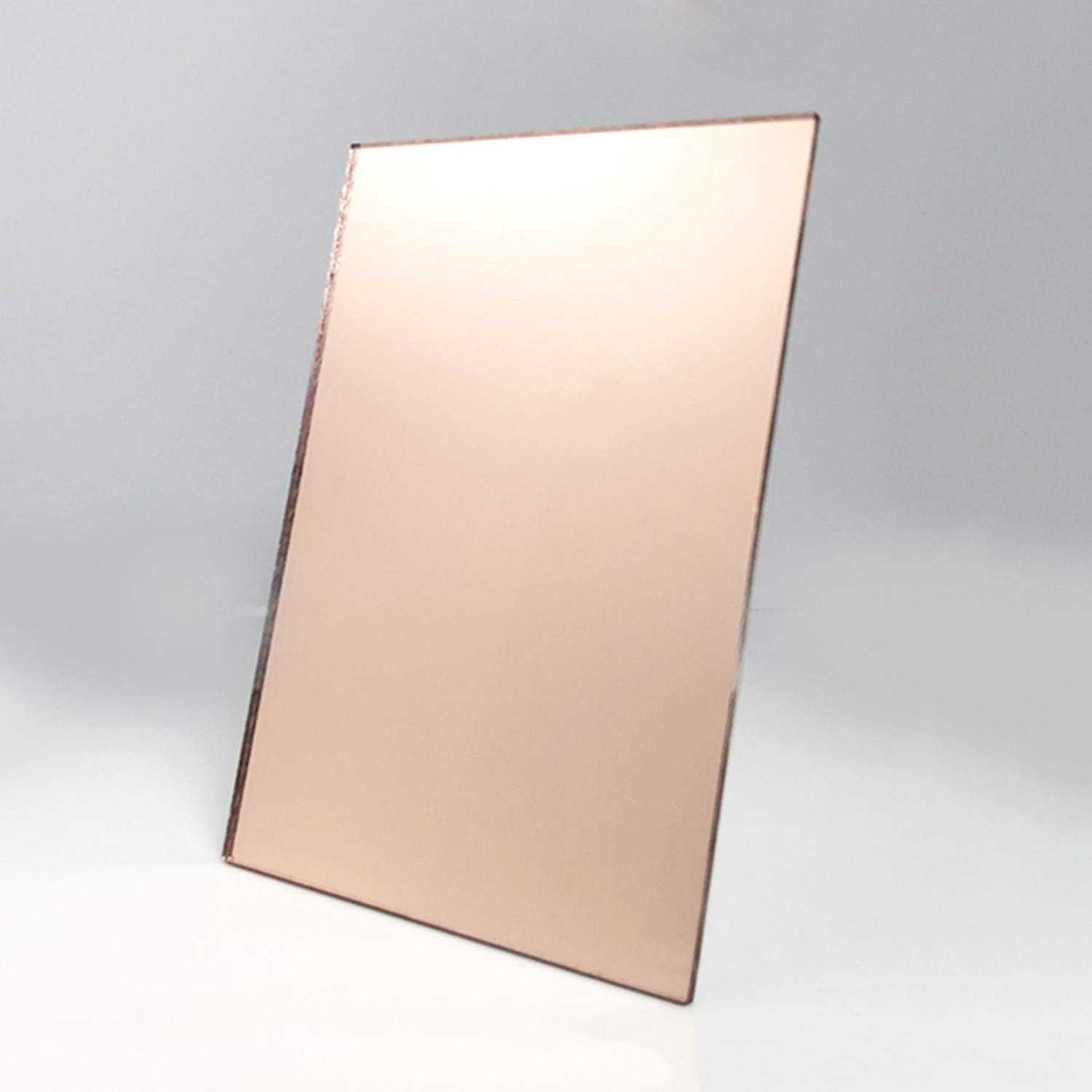 Amazon Brand - Umi 4pc Pack A4 Size Self Adhesive Acrylic Copper Mirror Finish Tiles,Flexible Plastic Mirror Sheets Wall Stickers 30 x 21 cms