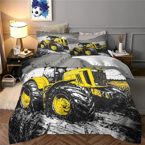 Housse de couette tracteur 140x200cm pour lit simple ado - 6