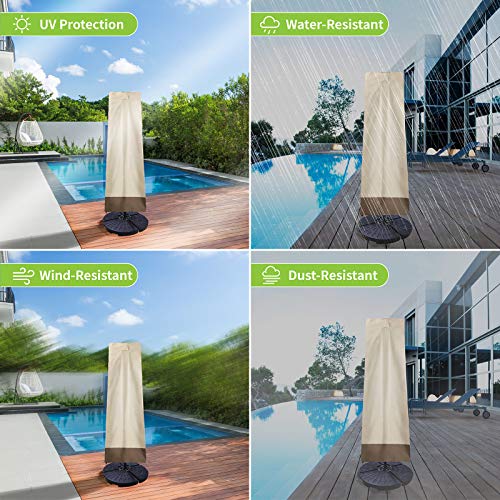 Phi Villa Patio Umbrella Covers For Outdoor, Large Waterproof 600D Oxford Heavy Duty Fabric Umbrella Canopy Covers For 9-13 Feet Outdoor Offset Umbrellas, (Frame Covers) #TOP4